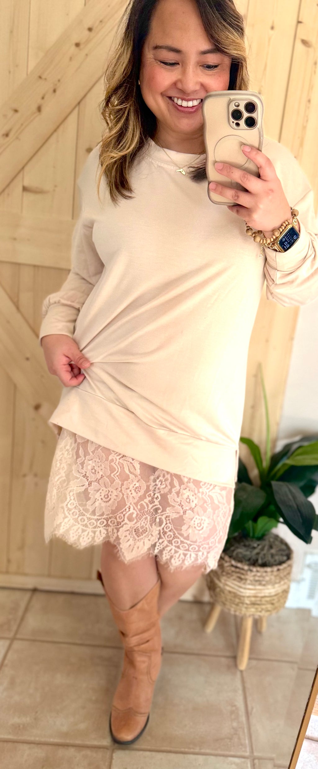 Lila Lace Sweater Dress