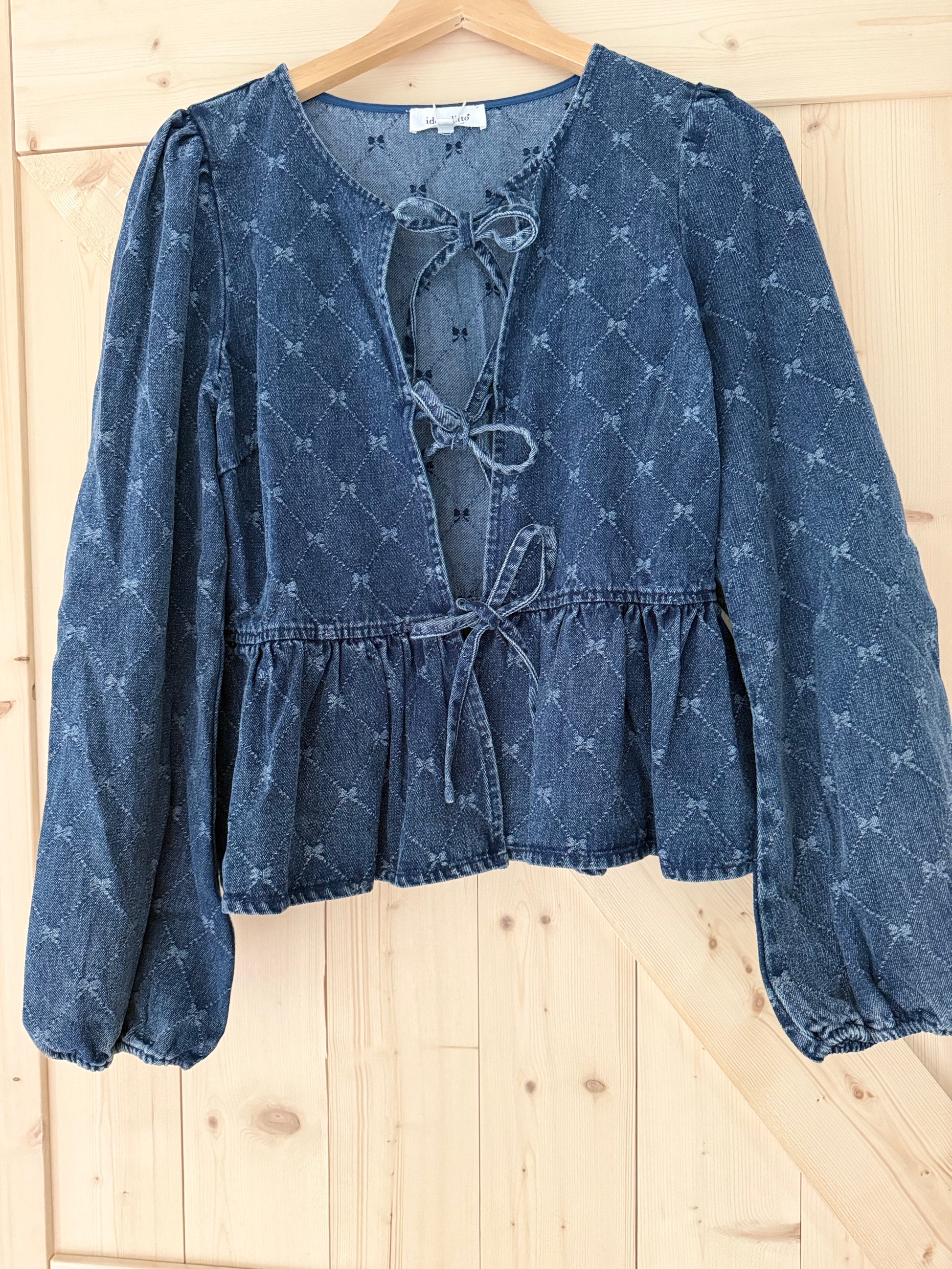 Lola Denim Front Tie Top