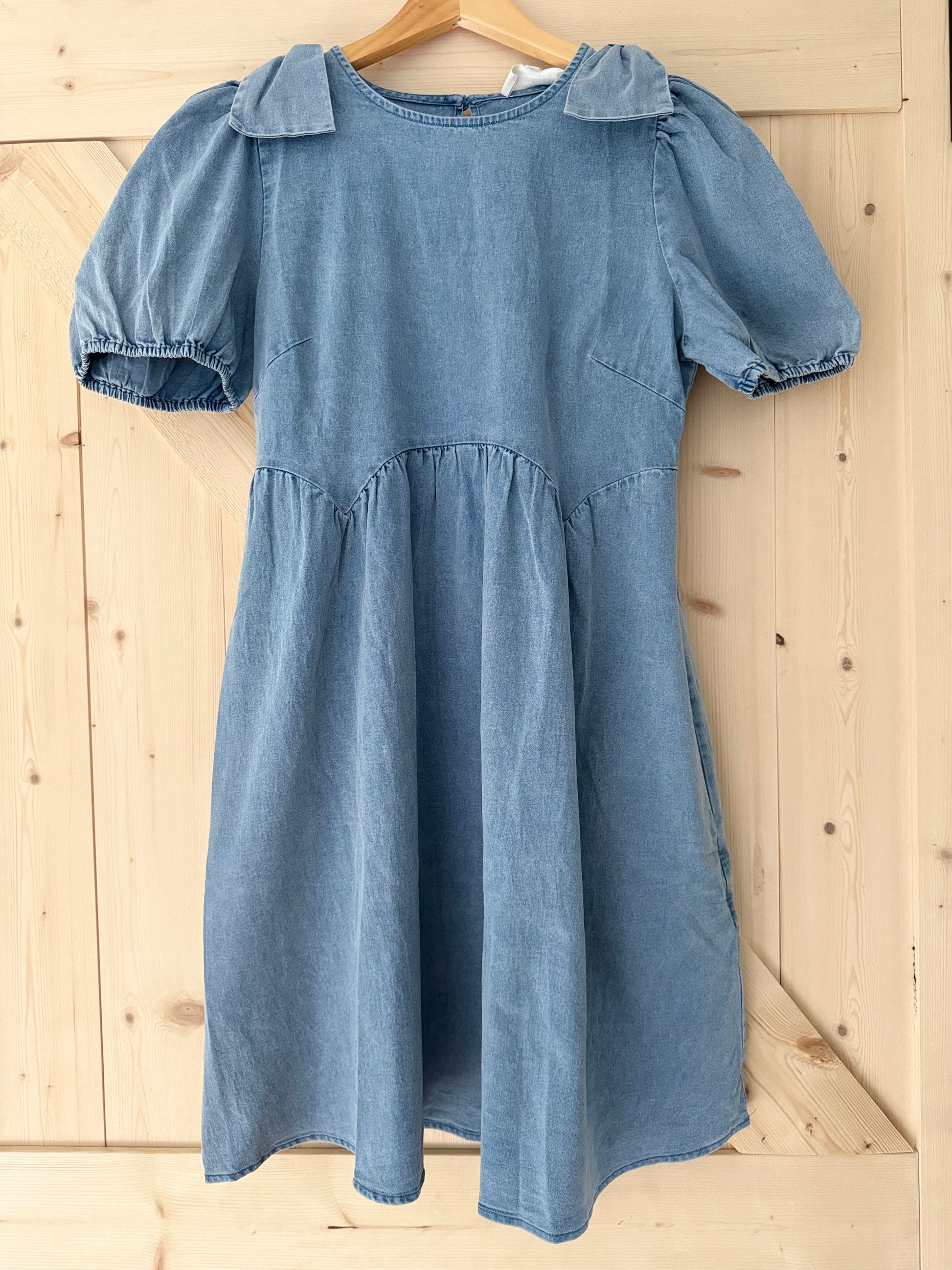 Chloe Ribbon Detail Denim Dress