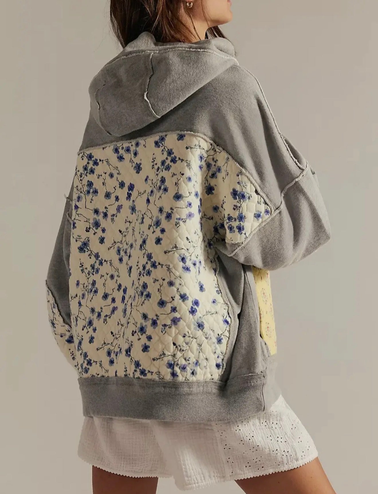 Sadie Patchwork Floral Hoodie