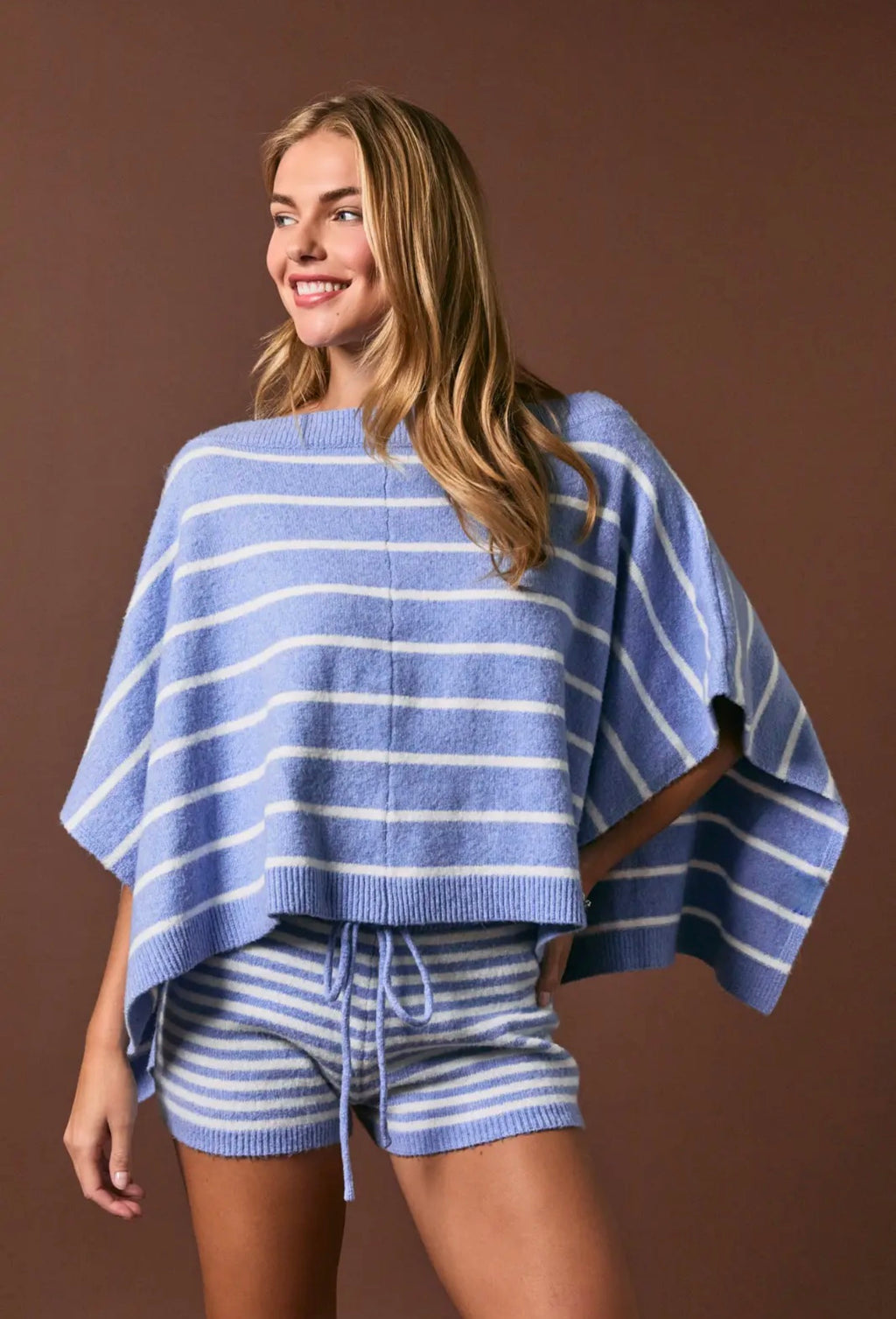 The Nantucket Stripe Poncho Sweater