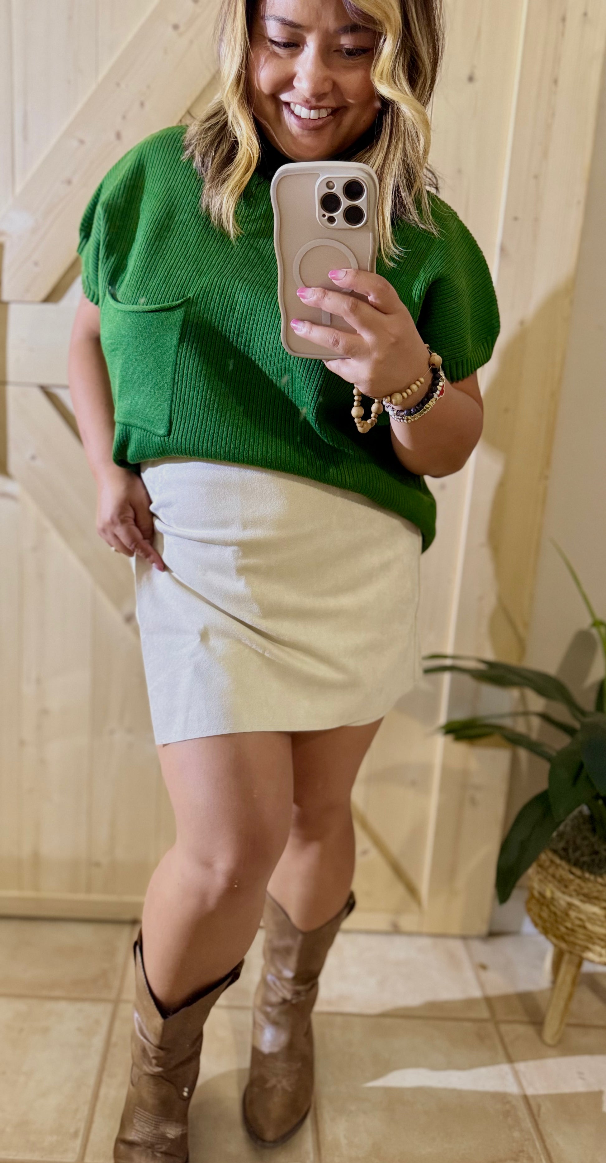 Karli Suede Skort