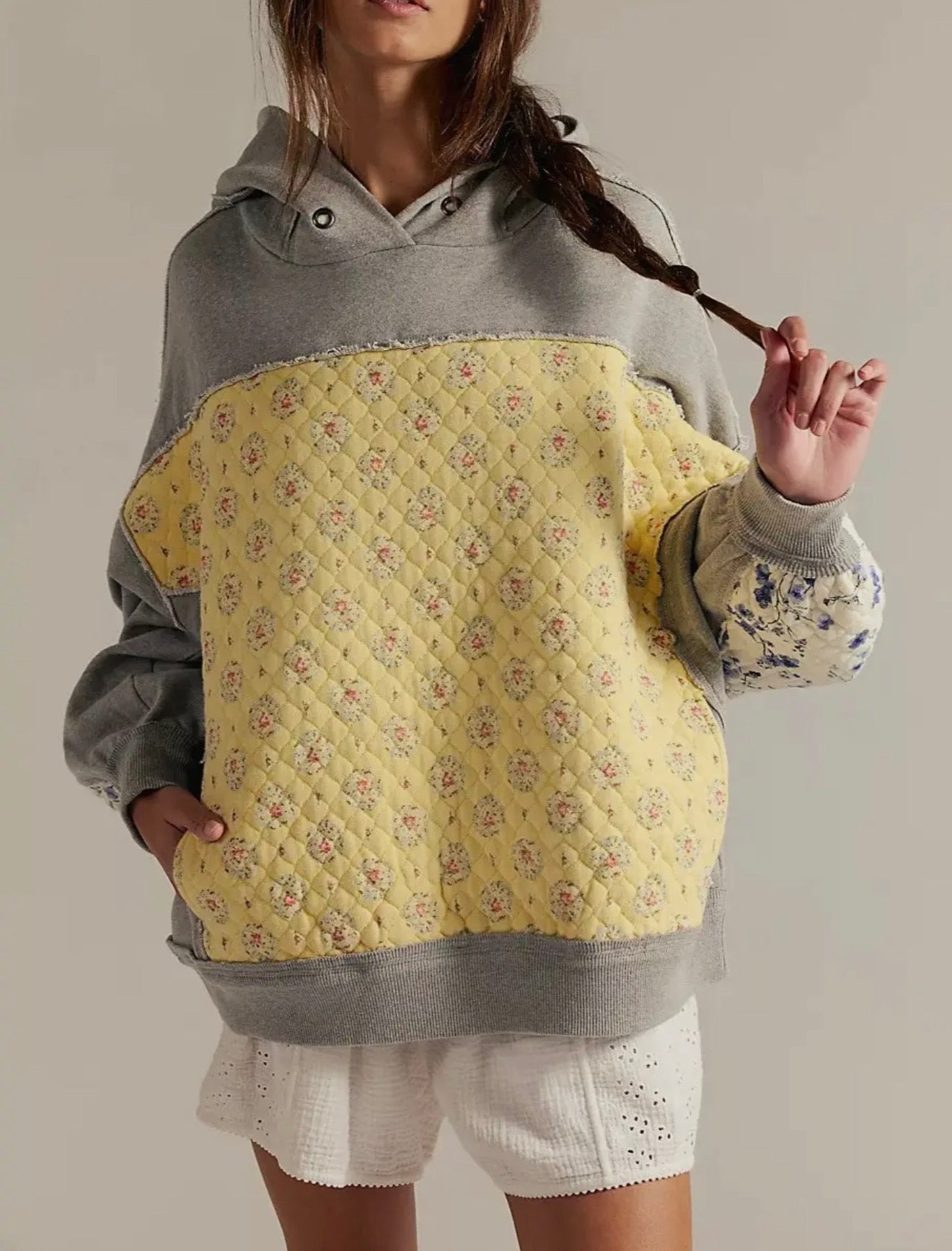 Sadie Patchwork Floral Hoodie