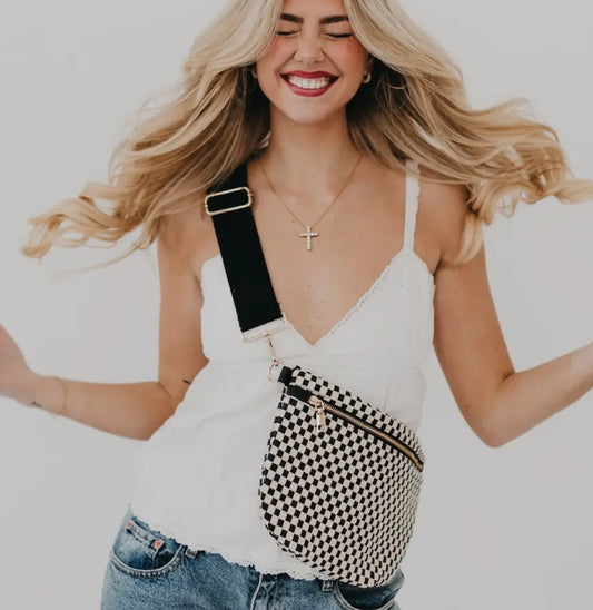 The Ryder Belt Bag (available in checkered and tan)